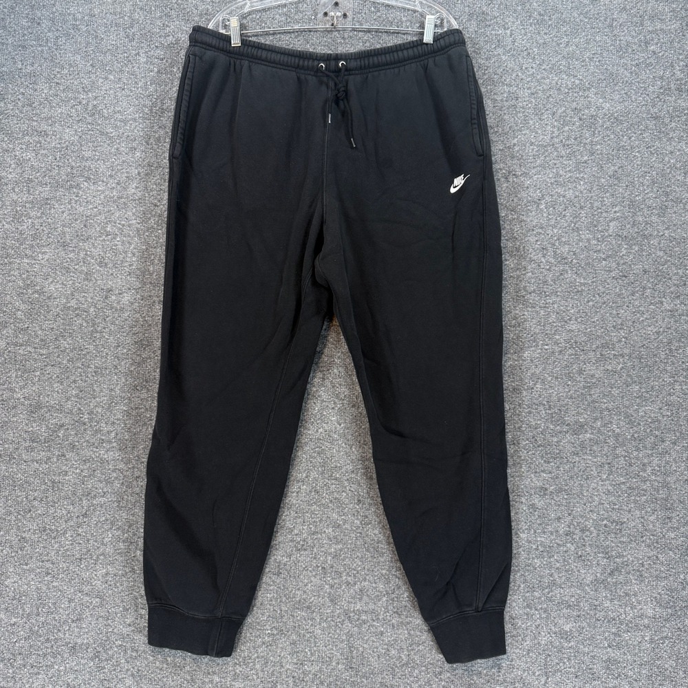 Nike Sweatpants Mens XL Black Fleece Tapered Joggers Athletic Gym Lounge
